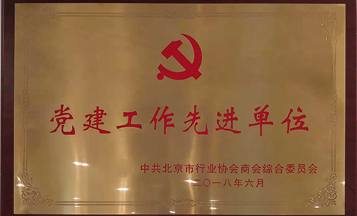 2018中共北京市行业协会商业综合委员会颁发的党建工作先进单位